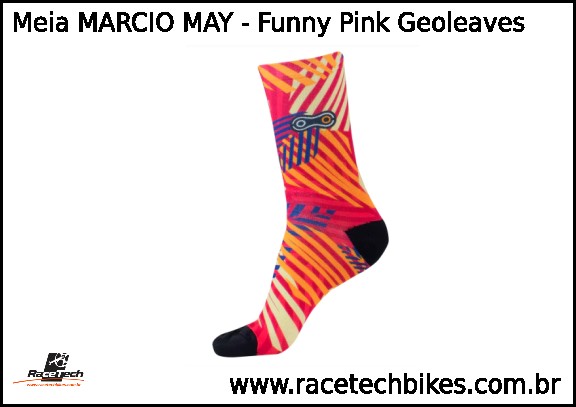 Meia MARCIO MAY (Funny Pink Geoleaves)